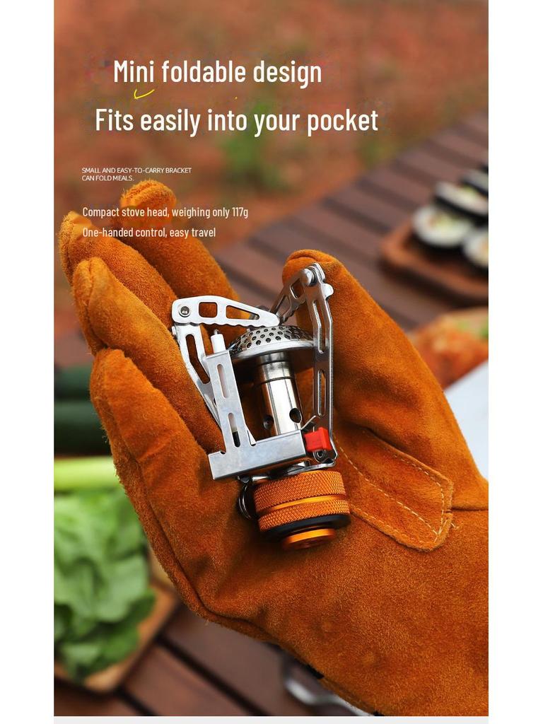 Ultra-Light Portable Mini Butane Gas Stove for Camping, Cycling, and Fishing