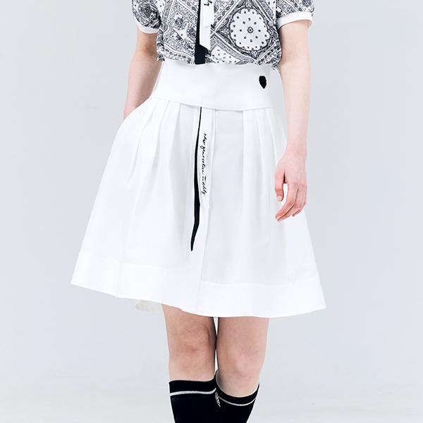 HENRY STUART Women'S Memory Volume Zip-Up Skirt Ivory