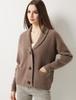 Yuanbao V-Neck Three-Button Cardigan with Pockets - Women's Warm Knitted Jacket
