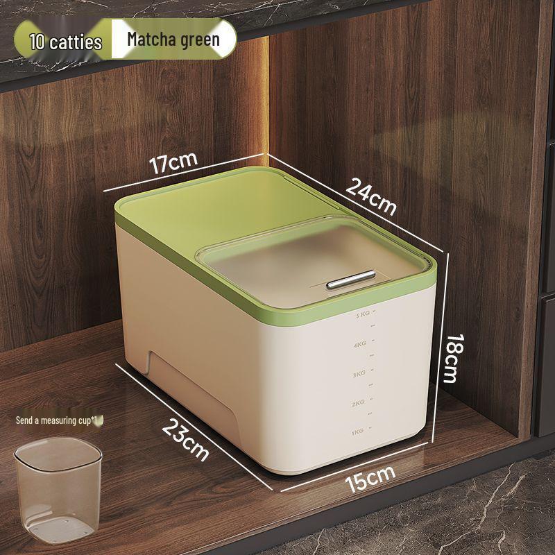 High-Capacity Sliding Lid Rice Storage Bin - Food-Grade Plastic Container for Grains and Flour.