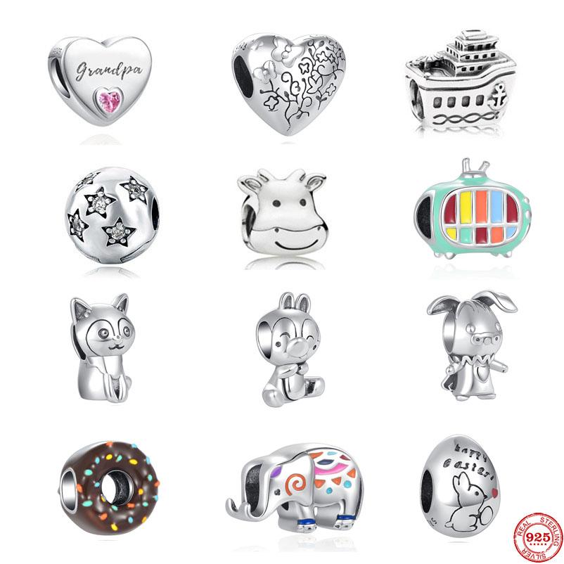 New European Boat Grandpa Elephant Star Clip Diy Bead Fit Original Charms Silver 925 Bracelet Jewelry Women Accessories