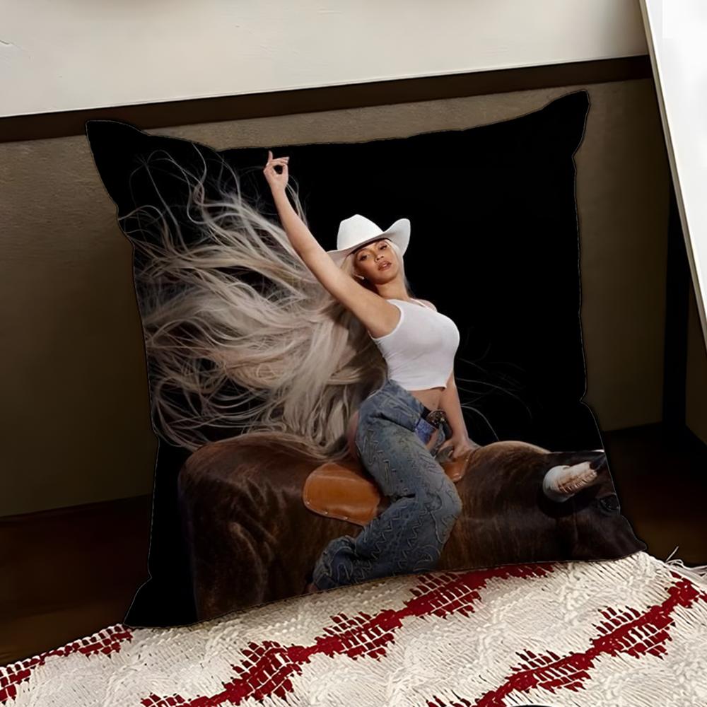 Singer BBeyonce CCowboy Cushion Cover Reversible Soft Durable Pillow Cover Home Car MultiScene Use for Daily Comfort