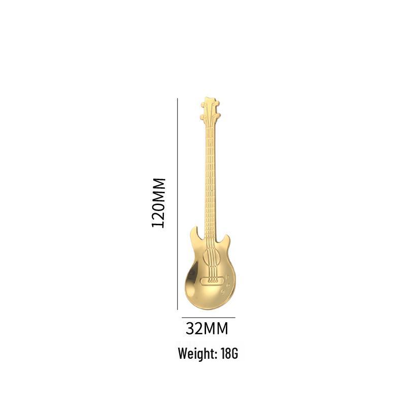 304 Stainless Steel Colorful Guitar Coffee & Dessert Stirring Spoon