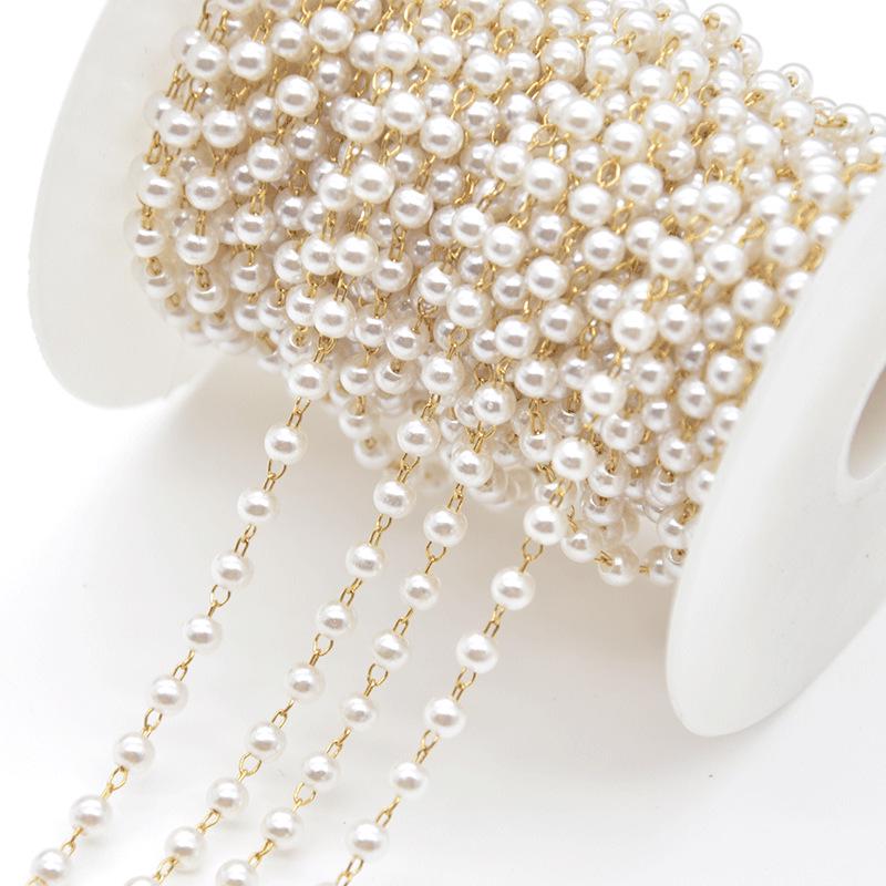 Copper-Plated Pearl Chain for Handmade Jewelry & Accessories – Beading, Spacer & Clasp Beads Kit.