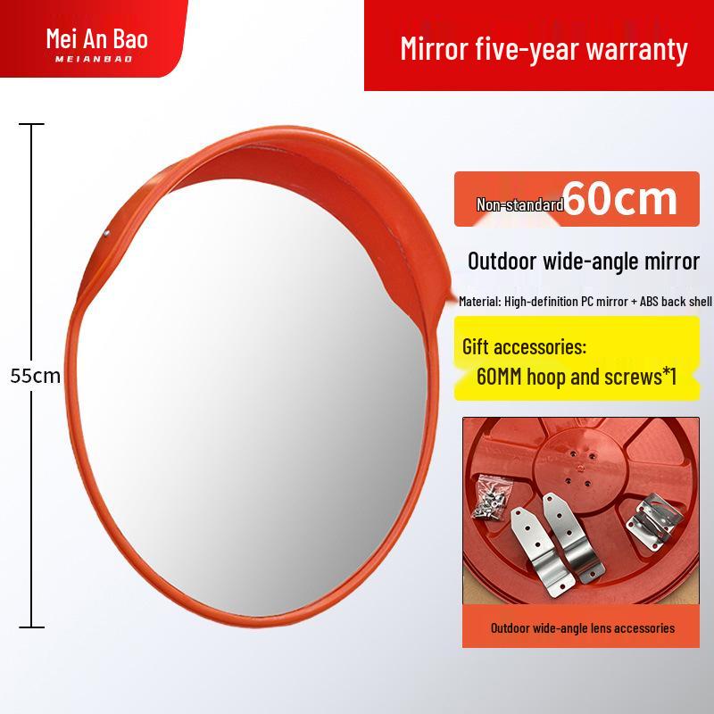 Wide-Angle Convex Traffic Mirror for Outdoor & Indoor Use, Anti-Theft, Garage & Road Safety