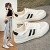 Cowhide version~ Genuine leather flat-bottomed breathable mesh white shoes women's 2025 summer versatile soft-soled casual sports shoes