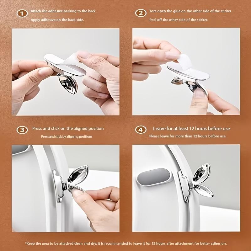 1PC toilet lid handle, blade shape self-adhesive easy installation tool, multi-purpose handle without dirty hands