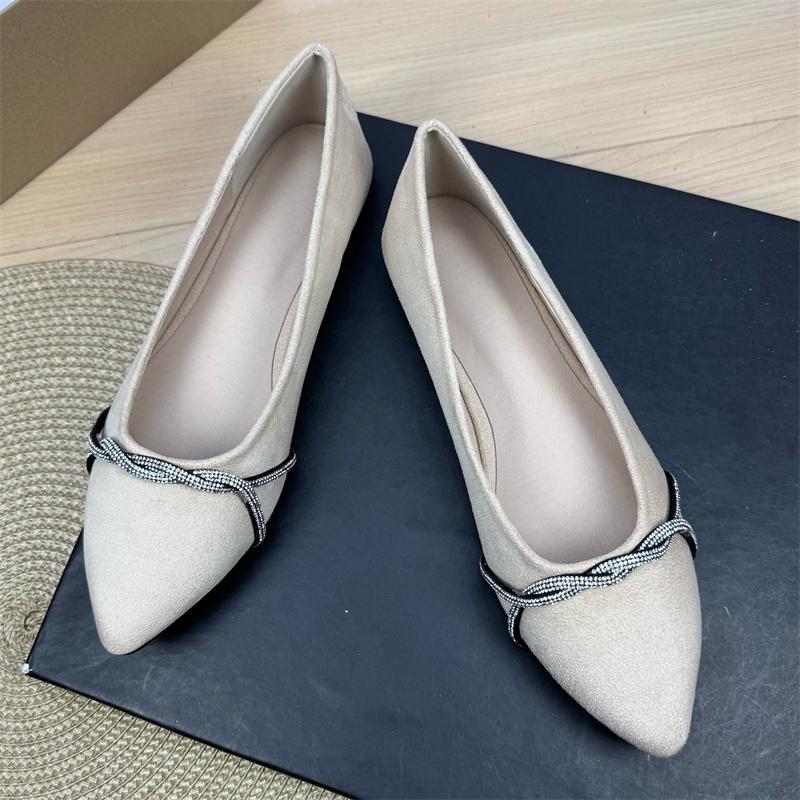 Fashion Flat Shoes for Women Spring  Autumn 2025 New Pointed Soft Soled Professional Work Shoes Black Plus Size Women's Shoes 42 43 44