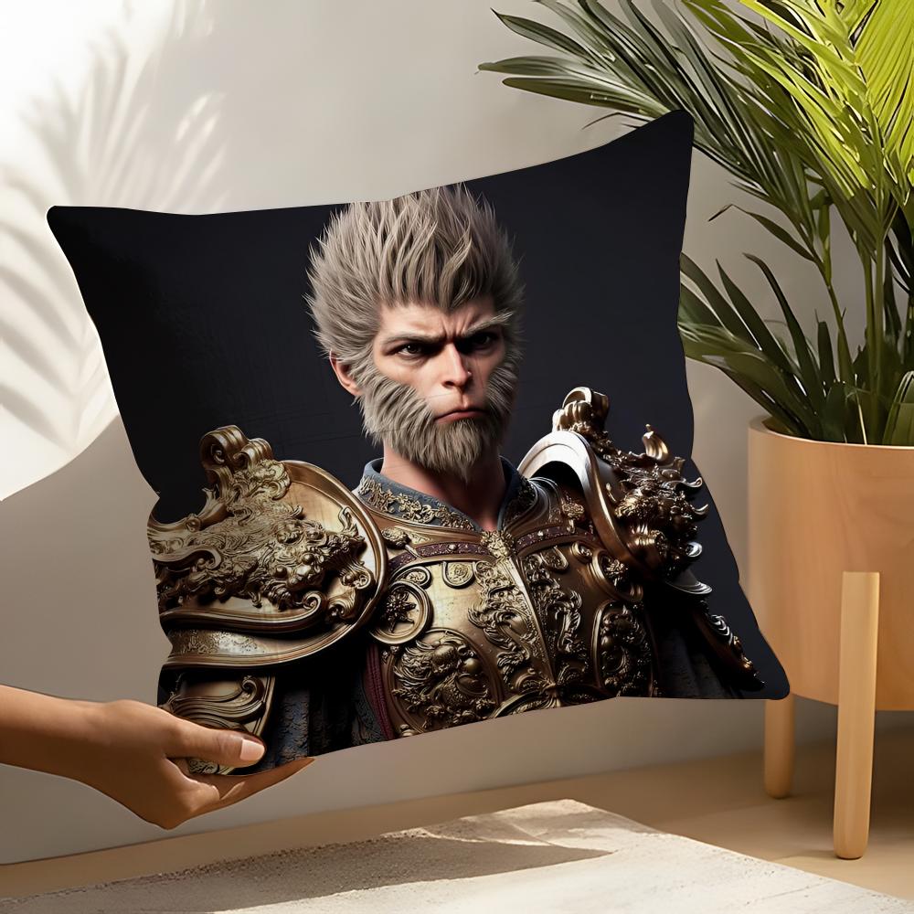 Journey to the West BBlack Myth Wukong Linen Cushion Covers For Decorative Sofa Home Pillows Case Car Chair Pillows Cases