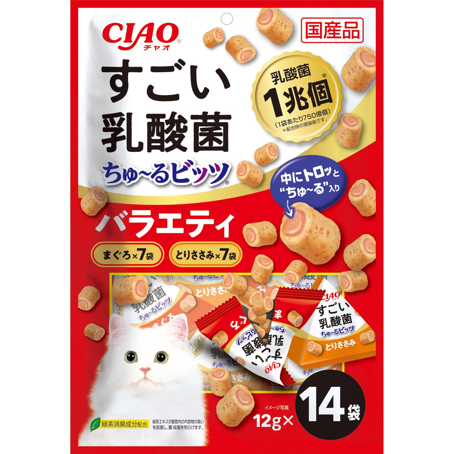 

CIAO Amazing Lactic Acid Bacteria Churu Bits Variety 12g x 14 bags