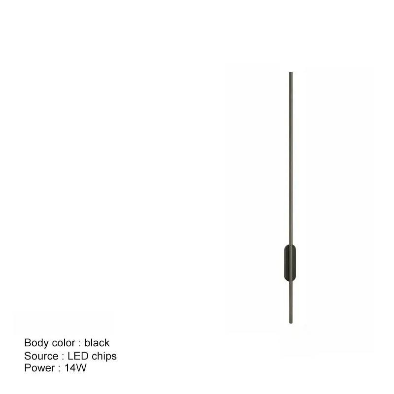 Modern Long LED Wall Lights for Bedroom Bedside Black Wall Lamps Living Room Background Decoracion Hallways Interior Sconce