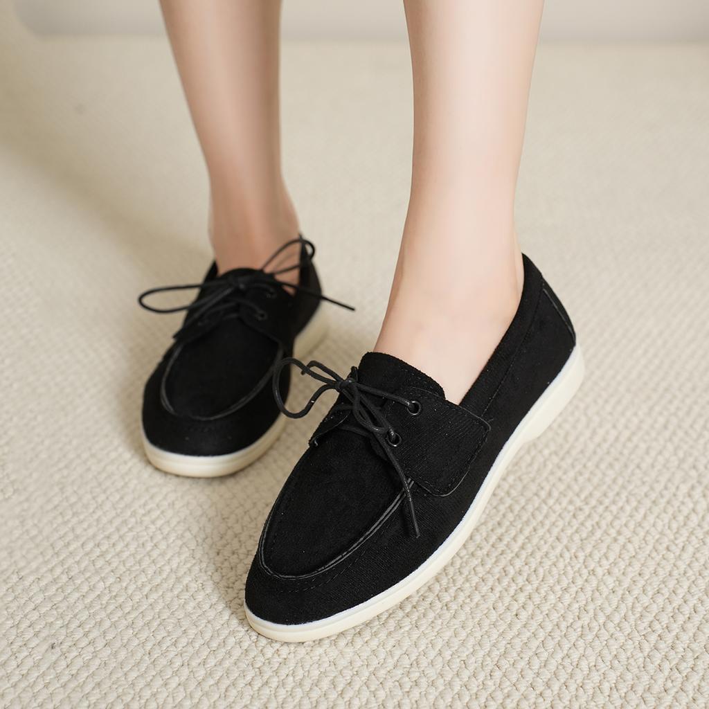 Fashion Women Shoes Brand Casual Flat Shoes Leather Cashmere Single Shoes Ladies Walking Non Slip Chaussure Femme Zapatos De Mujer