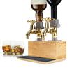 Wooden Whiskey Dispenser, Tap-Type Drink Dispenser, Rustic Wine Alcohol Decanter, Double Tap Design, Perfect for Outdoor BBQs, Bars, Parties, and Birt