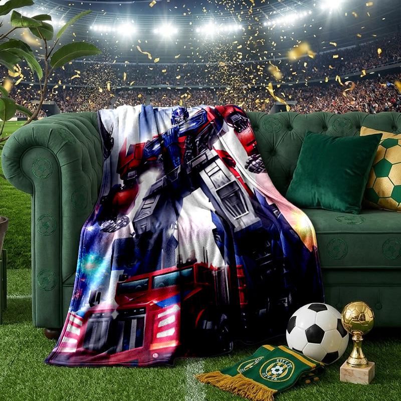 Trans-formers Throws Blanket Flannel Blankets Plush for Couch Bed Gifts for Men Women Travel picnic blanket Christmas fan gifts