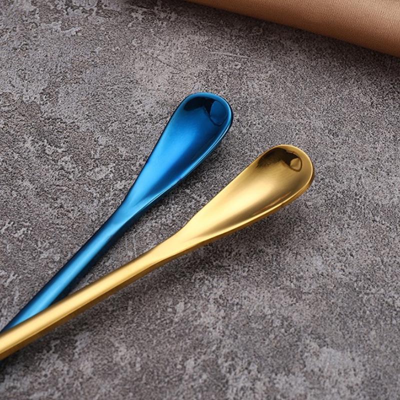304 Stainless Steel Long Handle Stirring Spoon Coffee Tea Ice Spoon Bar Tableware Fashion Kitchen Tool Seasoning Mixing Dessert