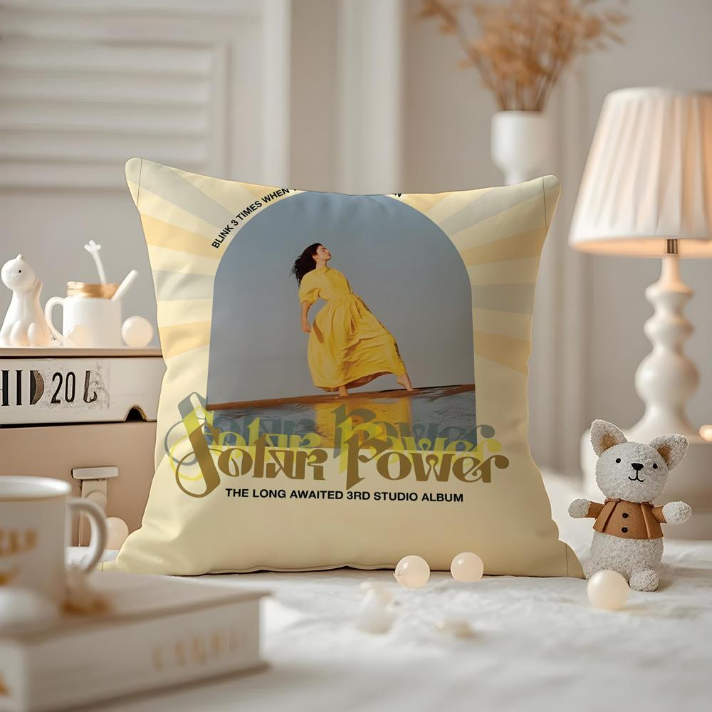 Lorde-Solar Power Cushion Cover Anti-dustmite Pillowcase Invisible Zipper Silky Short Plush Sofa Cushion Cover
