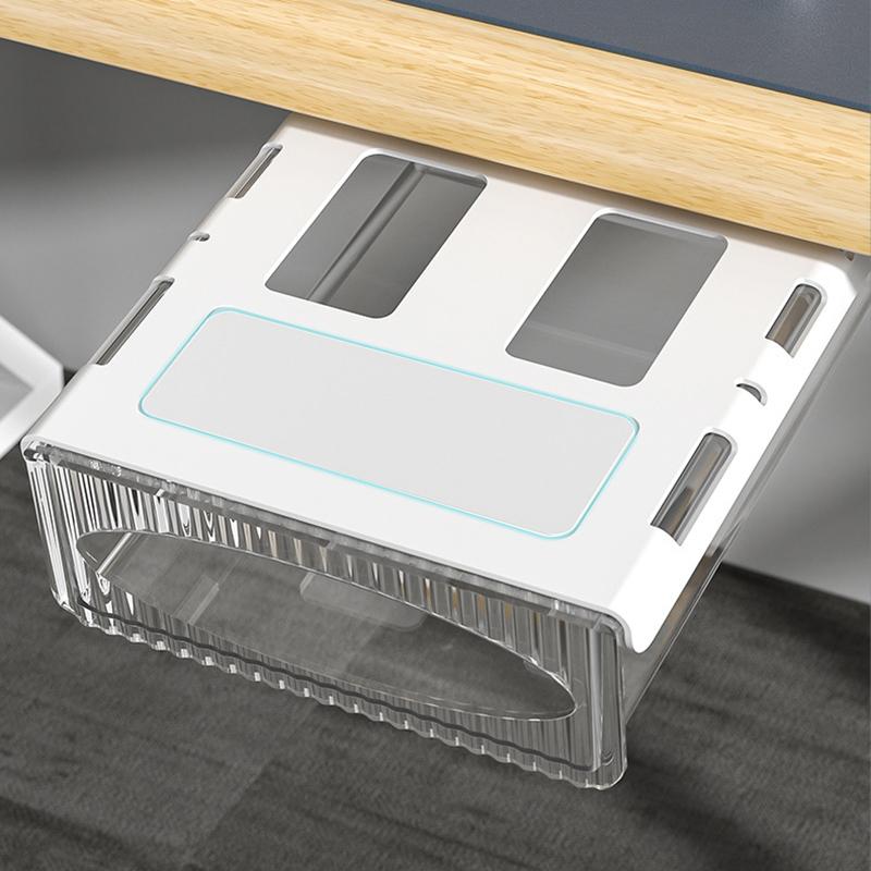 Invisible Storage Table Shelf Storage Box New Pull Out Storage Box Hanging Under Desk Drawer Large Capacity Undertable Drawer