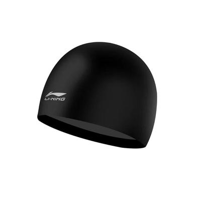 Li-Ning Fabric Swimming Cap, Comfortable, for Long Hair, Ear Protection, Non-Sticky, LSMP151 Black