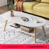 Minimalist Oval Double-Layer Coffee Table