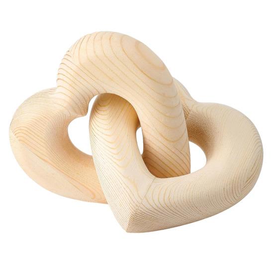 Wood Interlocking Hearts Figurine Romantic Hearts Joined Together Sculpture Valentine s Day Gift for Engagement Anniversary Wedding