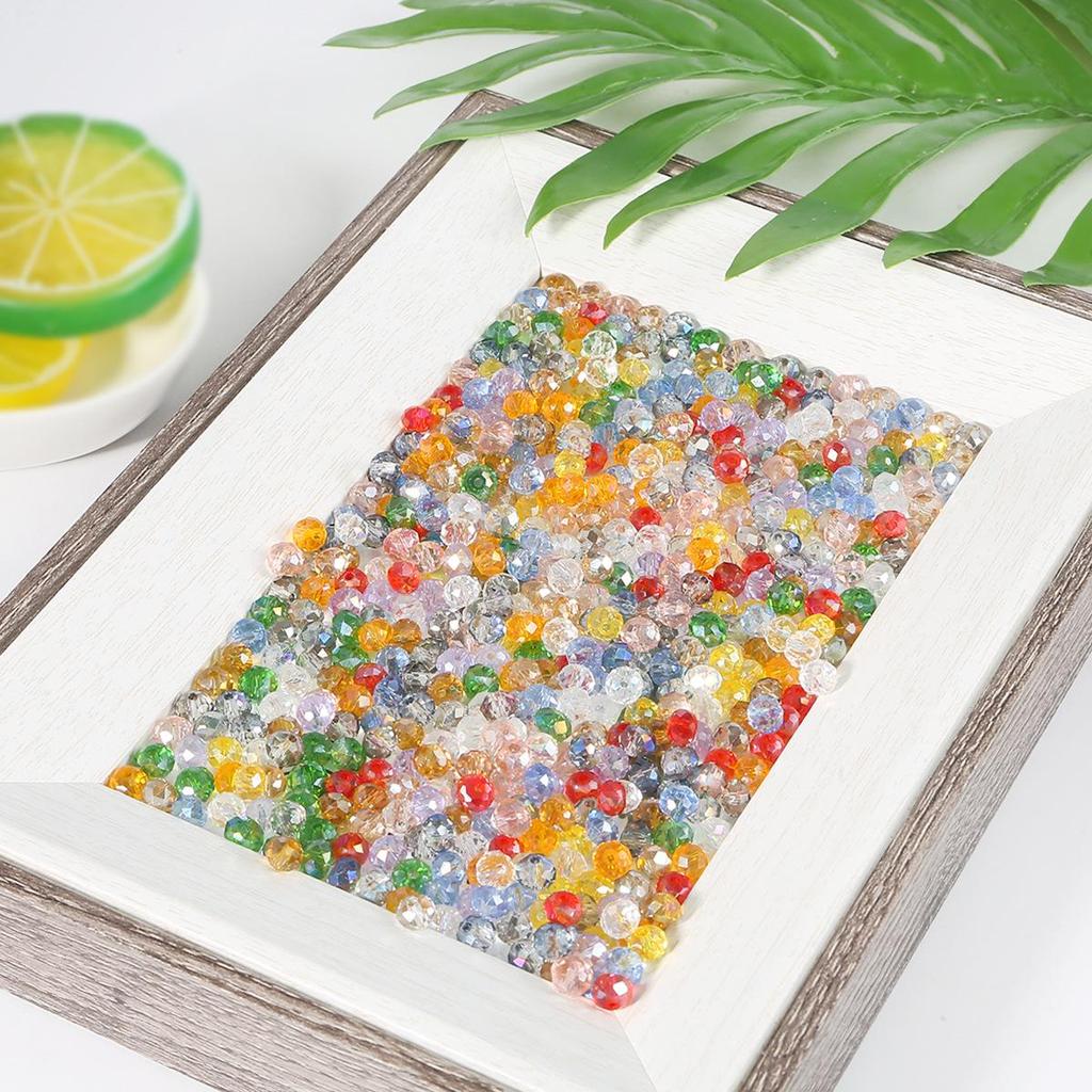 6mm Flat Glass Crystal Beads - DIY Plated Color Abacus Loose Beads for Accessories