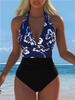 1011 Women's One-piece Swimsuit Neck Strap Halter Sling Design Beach Swimsuit