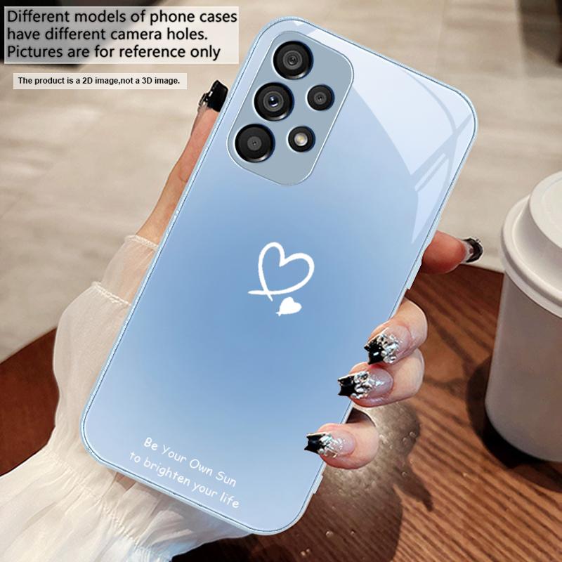 Gradient heart shape For Samsung S25 S25 Edge S25Ultra S8 9 S10 20 U ltra S21 Pro S22 Plus S23 FE S24 Ultra Glass Phone Case