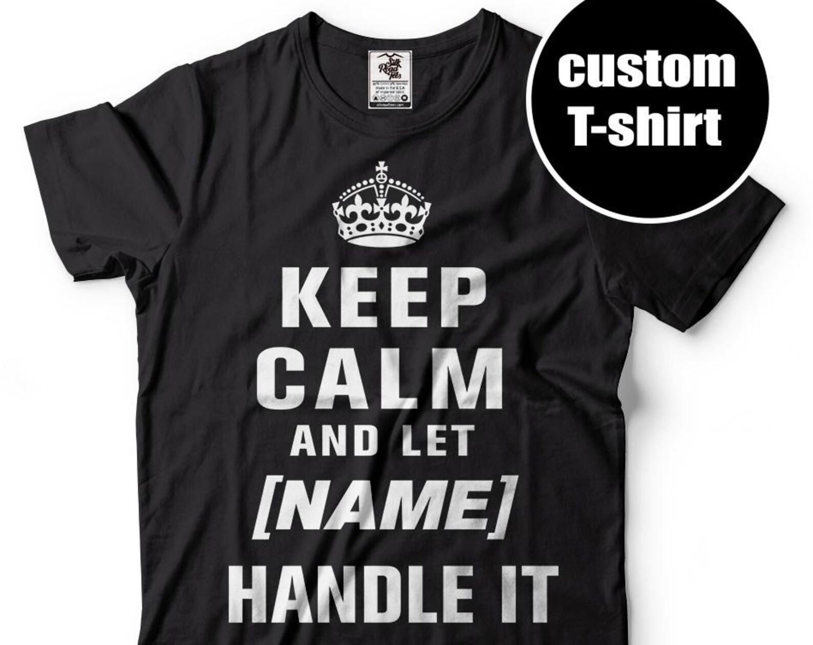 Custom Keep Calm Unisex T-Shirt: Personalized Name Gift XL