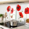 Set of Tempered Glass Kitchen Boards with a Poppy Pattern 2x40x52 Cm