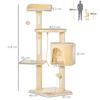 Cat Tree for Indoor Cats Pet Activity Centre Kitty Condo Climbing Scratching Post with Toys 4-tier 114cm Tall Beige