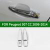For Peugeot 307cc Coupe 2006-2014 Accessory Chrome Silver Car 2-door Handle Covers Trim 2007 2008 2009 2010 2011 2012
