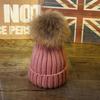 Factory Winter New Large Custom Hat Real Fur Knit Double Pom Pom Hat