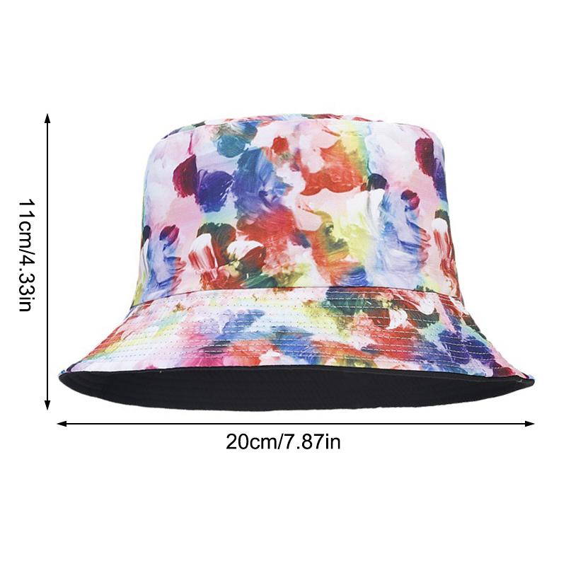 Summer Sun Hat, Men'S And Women'S Small Floral Pattern Double-Sided Fisherman Hat, Beach Travel Outdoor Fisherman Hat