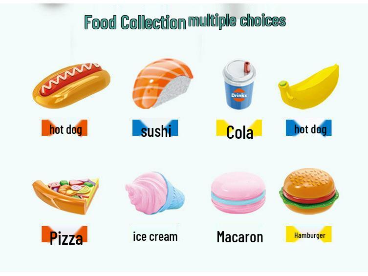 Douyin Hot Q Version Pretend Play Toy Mingyuan Hamburger & Ice Cream Car