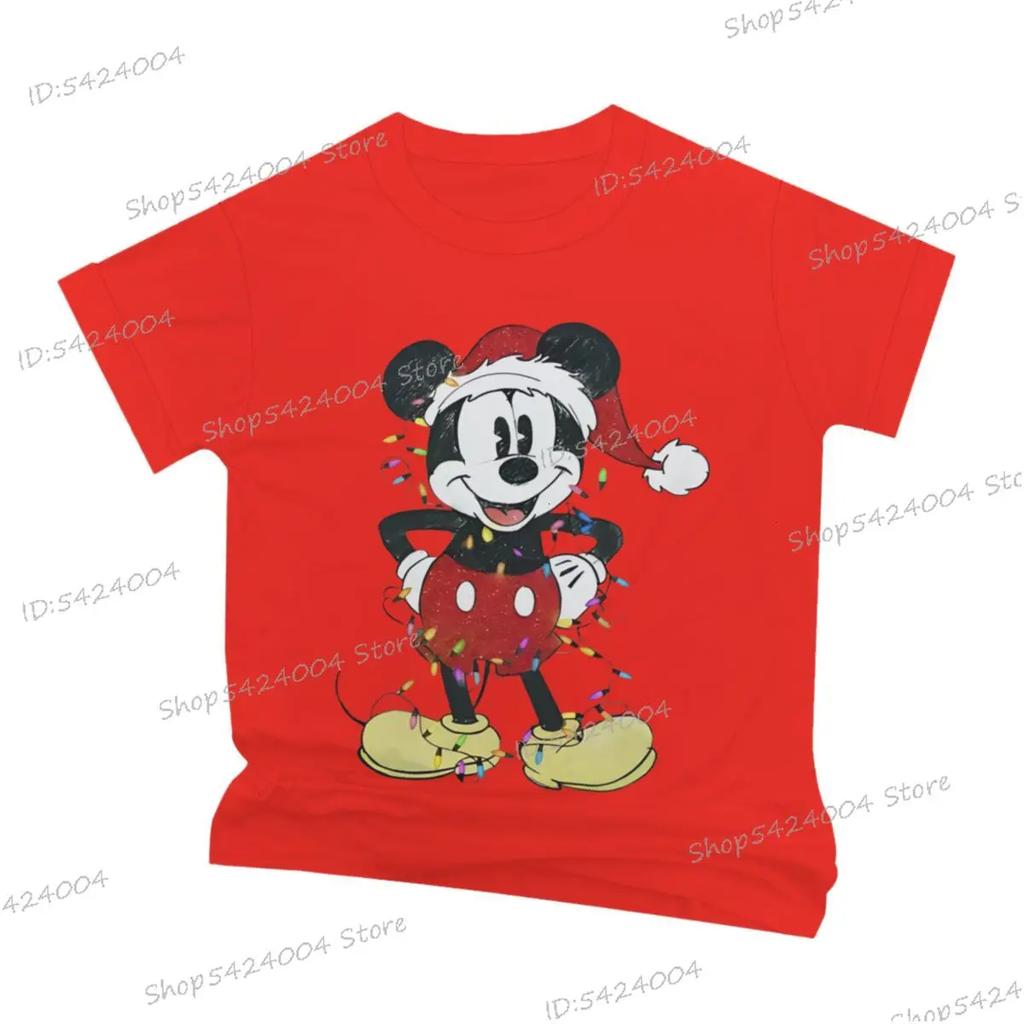 Women Men Mickey Minnie Christmas Shirt Cartoon Graphic Merry Christmas Couple Matching Tshirts