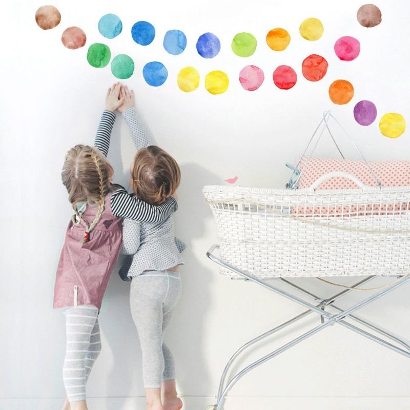 29 Pcs/Set PVC Baby Wall Decals Colored Dots Creative Stickers for Children Vinyl Nursery Room Decoration