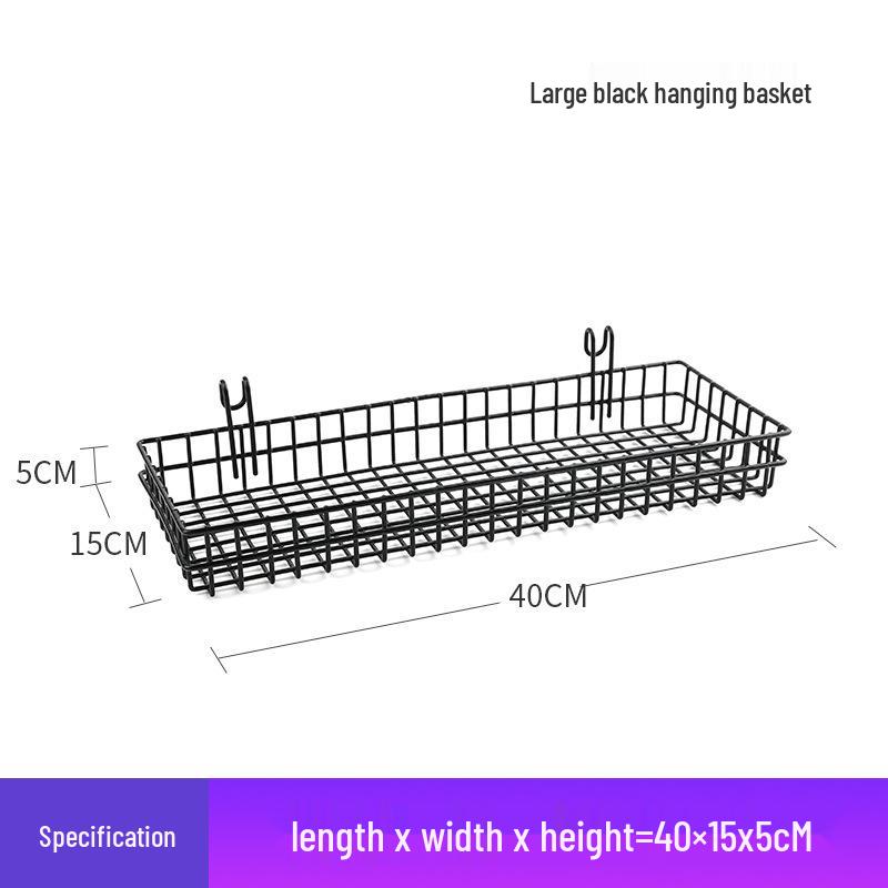 Thickened Black Iron Mesh Grid Wall Display & Storage Rack