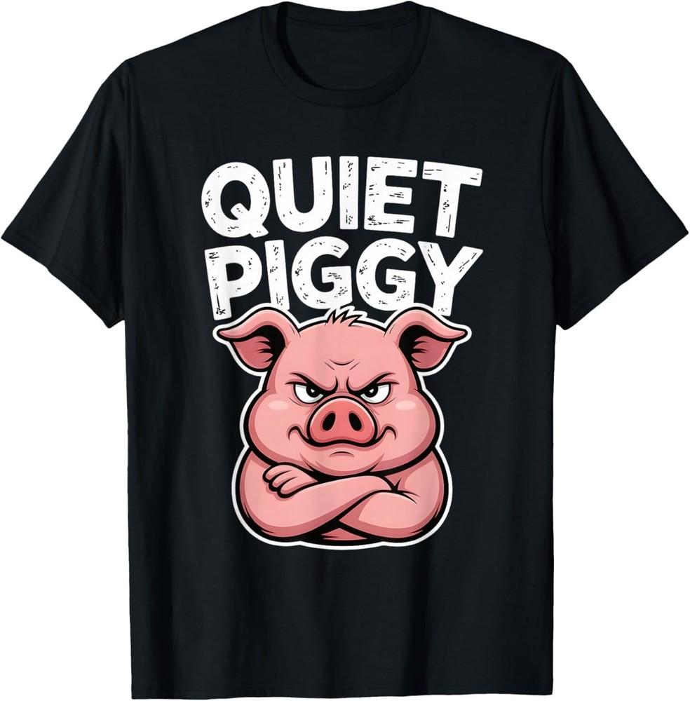 Quiet Piggy Tee Pig Joke Design T-Shirt Unisex T-Shirt S