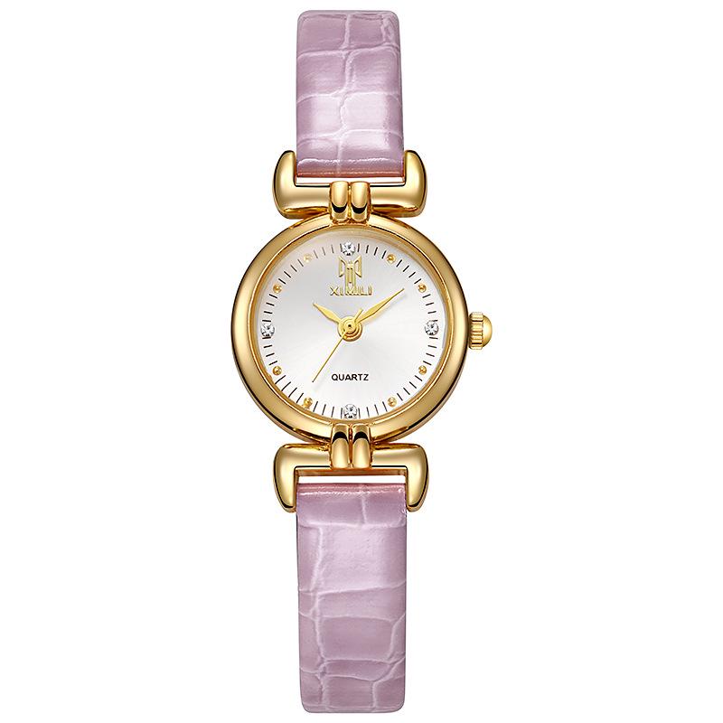 Retro-Style Lightweight Ladies' Small Dial Quartz Wristwatch with PU Band