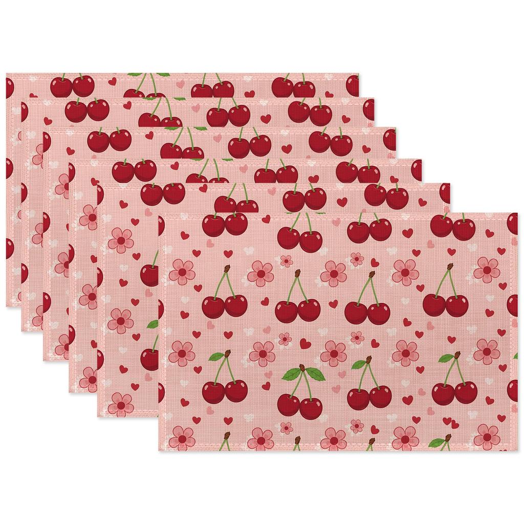 Vintage Magnolia Placemats Set of 6,Waterproof Heat Resistant Dining Table Plate Mat for Home Kitchen Dining Table 12x18Inch
