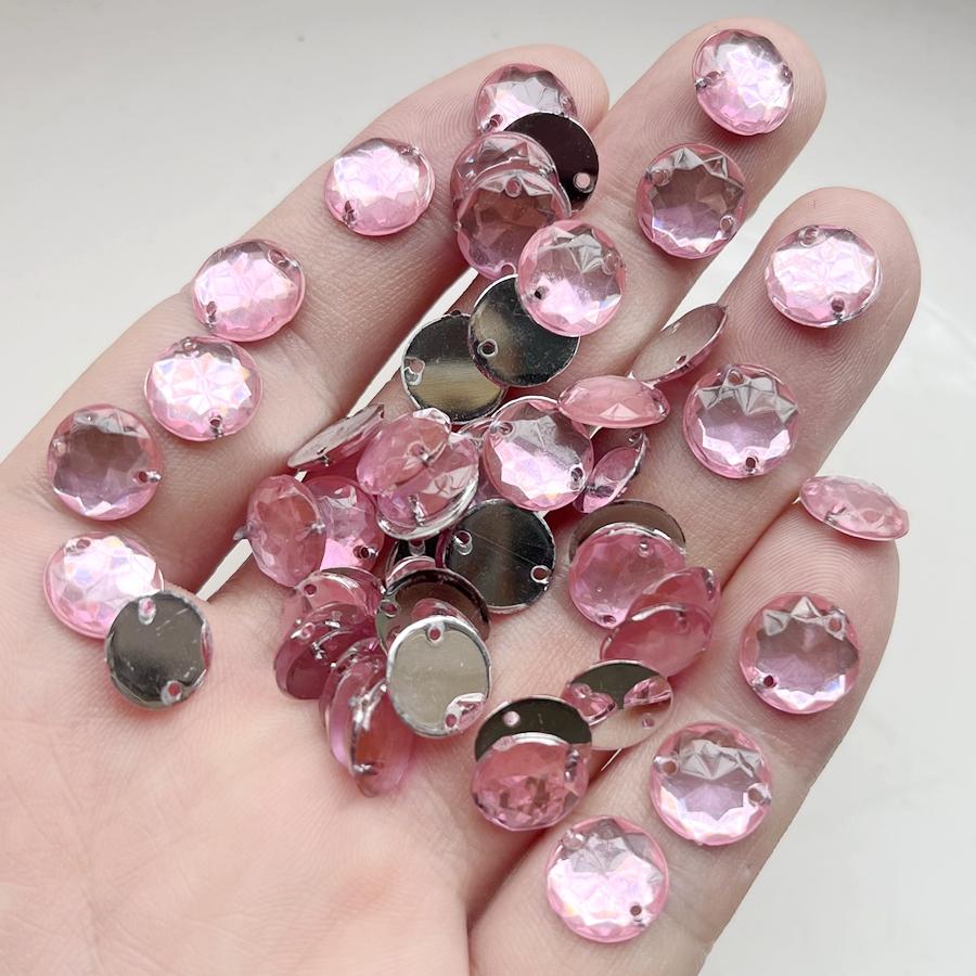 50pcs 10mm Circular Sewing Rhinestone Scrapbook Suitable for Dress Decoration, Diy Jewelry Making and Decoration