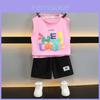 Trendy 2024 Boys Summer Sleeveless Outfit Stylish Two Piece Set Soft Cotton Fabric