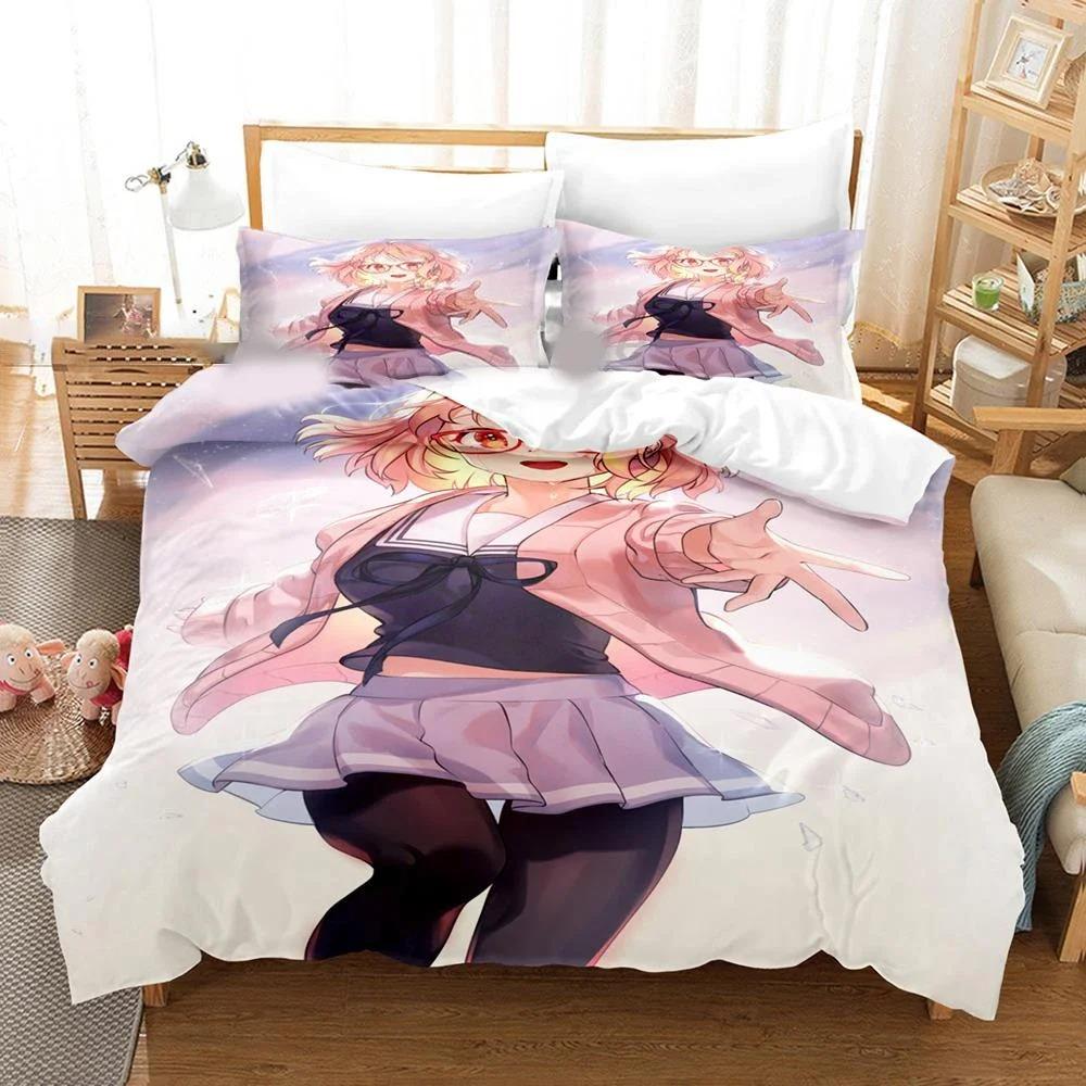 

3D Printed Beyond the Boundary Bedding Set Pillowcase Duvet Cover Double Twin Full Queen King Adult Kids Bedclothes Quilt Cover EU Single 135x200cm