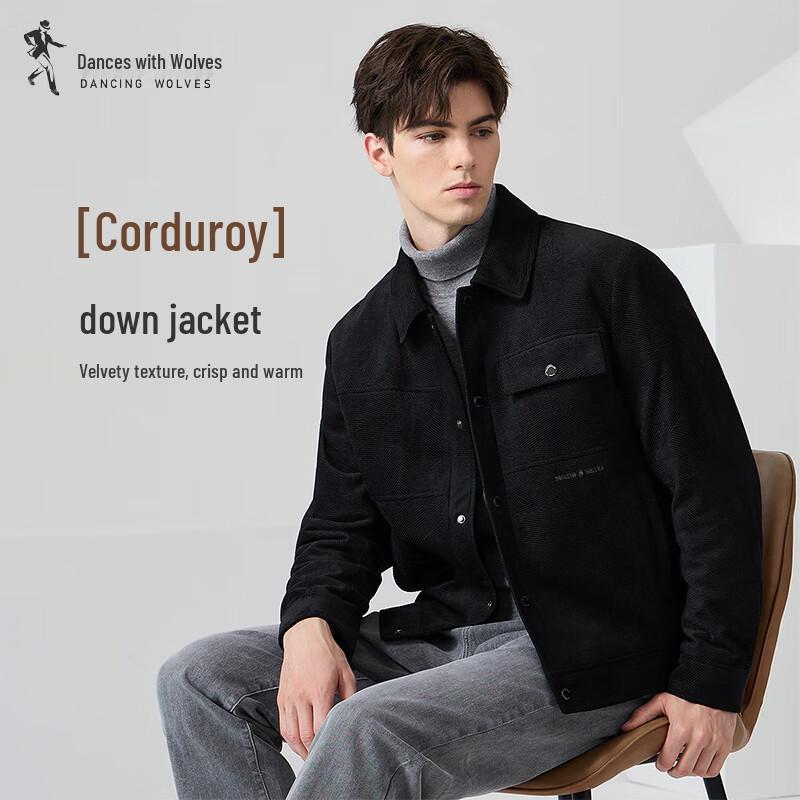 

Men s Corduroy Collar 85% Duck Down Jacket L