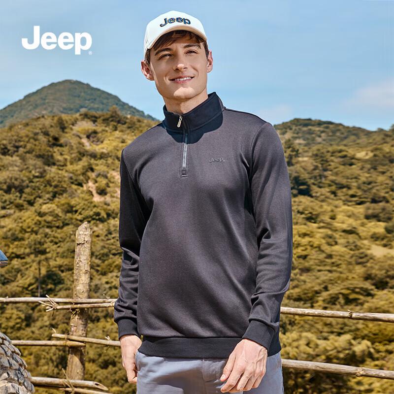 JEEP Men s Stand Collar Half-Zip Pullover M