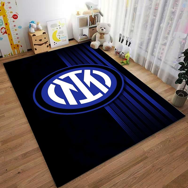 Black and Blue Logo Carpet Designed Floor Mat, Suitable As a Non-slip Mat for the Living Room or Bedroom Sofa