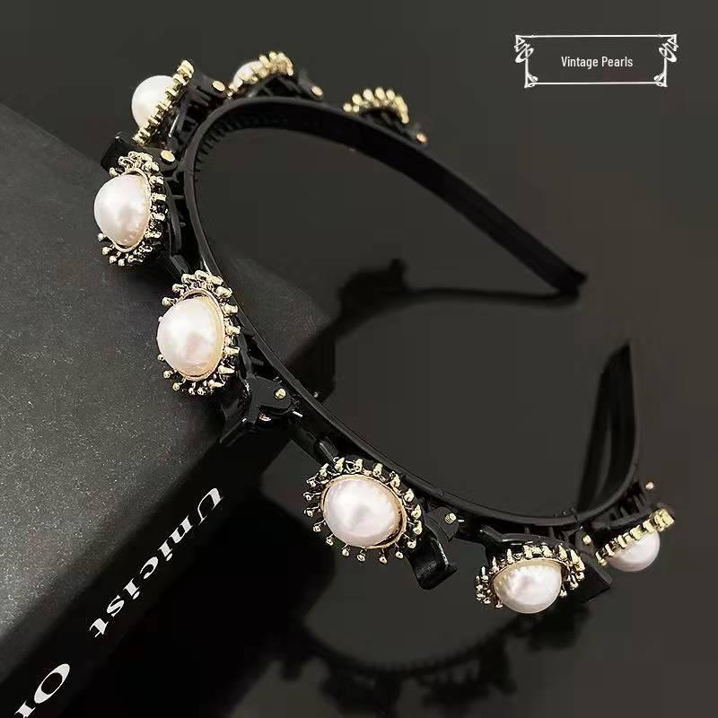 

Жемчужная плетеная повязка для волос: Зажим для волос и повязка на голову для контроля пушистости для женщин