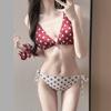 Color-Block Polka Dot Push-Up Bikini Set - Tummy Control Swimwear for Women