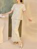 Elegant Sequin Embellished Chinese-Style Women's Shirt and Skirt Set – Spring/Summer Collection