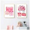 Mode Bücher Paris Parfüm Kleid Lippenstift Wand Kunst Leinwand Malerei Nordic Poster und Gedruckt Wohnzimmer Dekoration